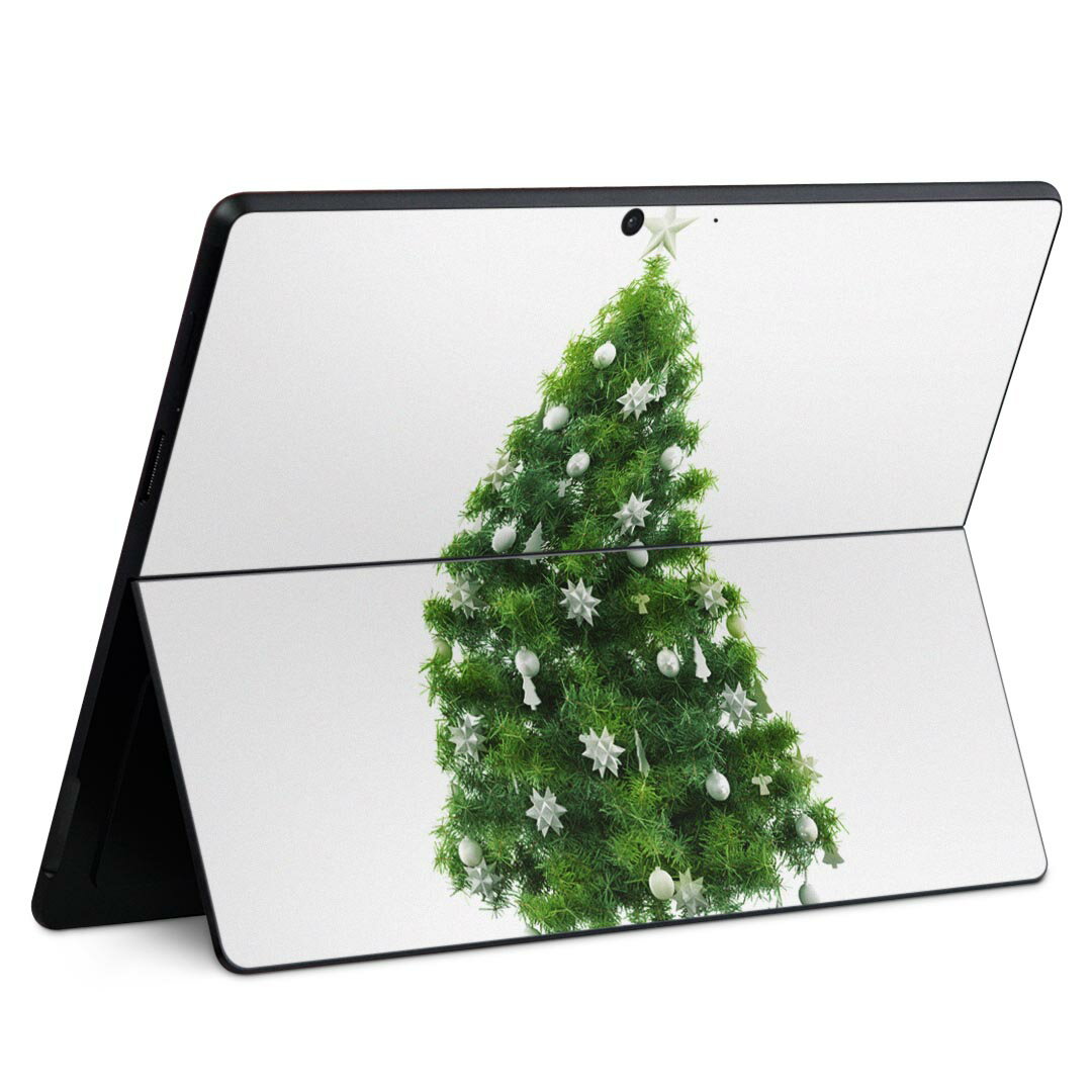 Surface Pro11(2024) / Pro10(for Business) / Pro9(2022) 共通対応 背面 保護 デザイン スキンシール Pro8/ProX 各種対応 009841 クリスマス ツリー 緑