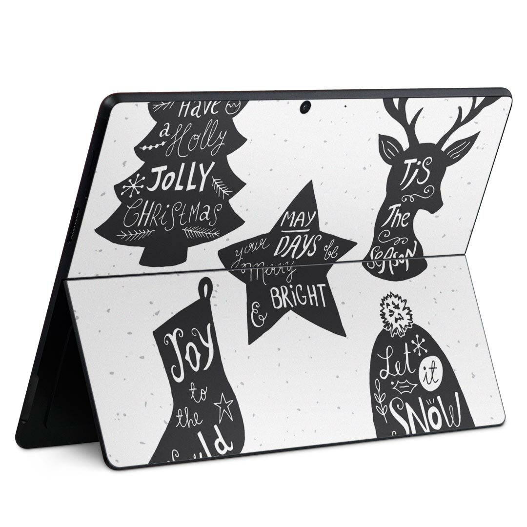 Surface Pro11(2024) / Pro10(for Business) / Pro9(2022) 共通対応 背面 保護 デザイン スキンシール Pro8/ProX 各種対応 010016 クリスマス ツリー 英語
