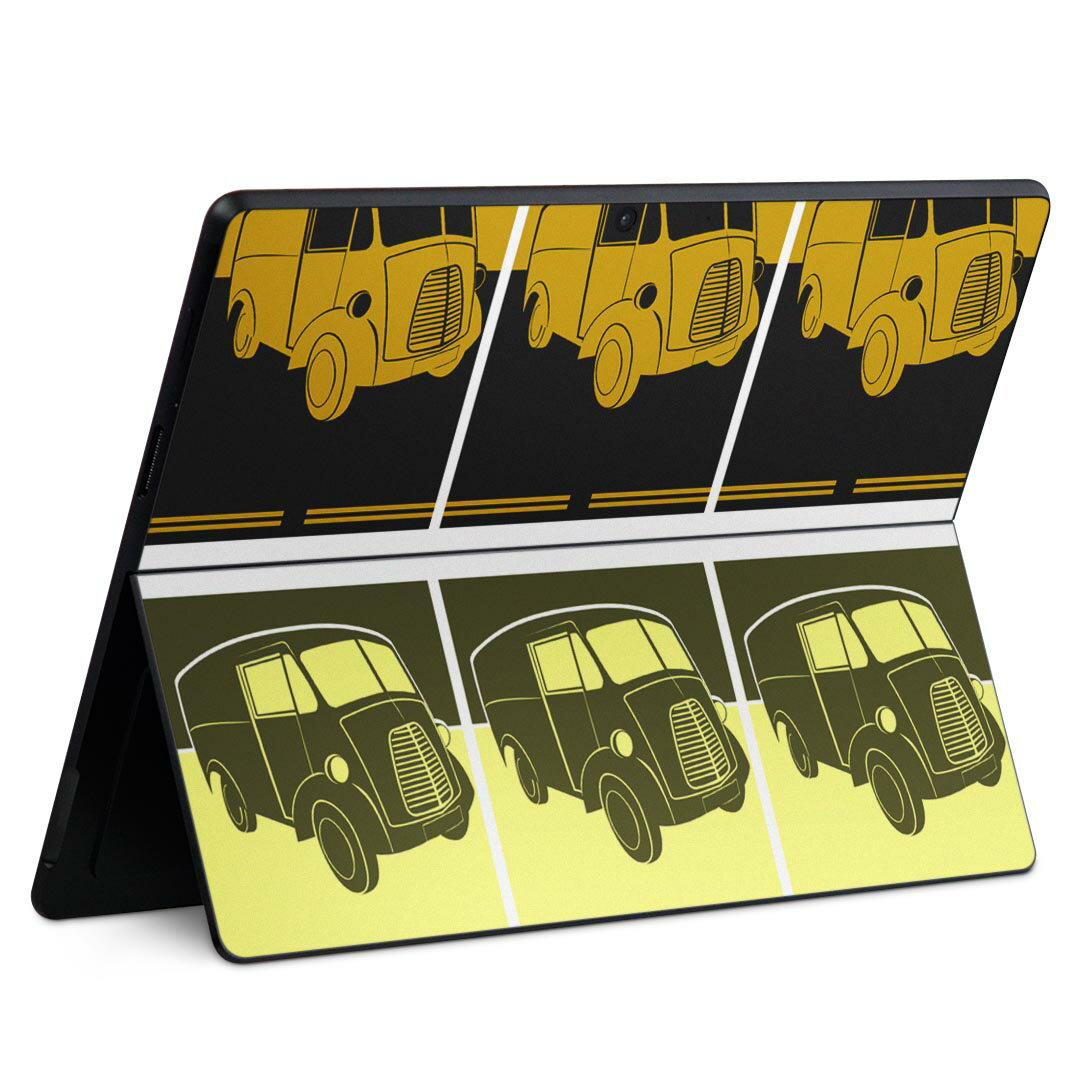 Surface Pro11(2024) / Pro10(for Business) / Pro9(2022) 共通対応 背面 保護 デザイン スキンシール Pro8/ProX 各種対応 010340 乗り物 車 黄色 オレンジ