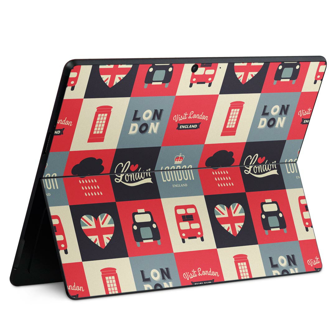 Surface Pro11(2024) / Pro10(for Business) / Pro9(2022) 共通対応 背面 保護 デザイン スキンシール Pro8/ProX 各種対応 010432 イギリス 国旗 ハート