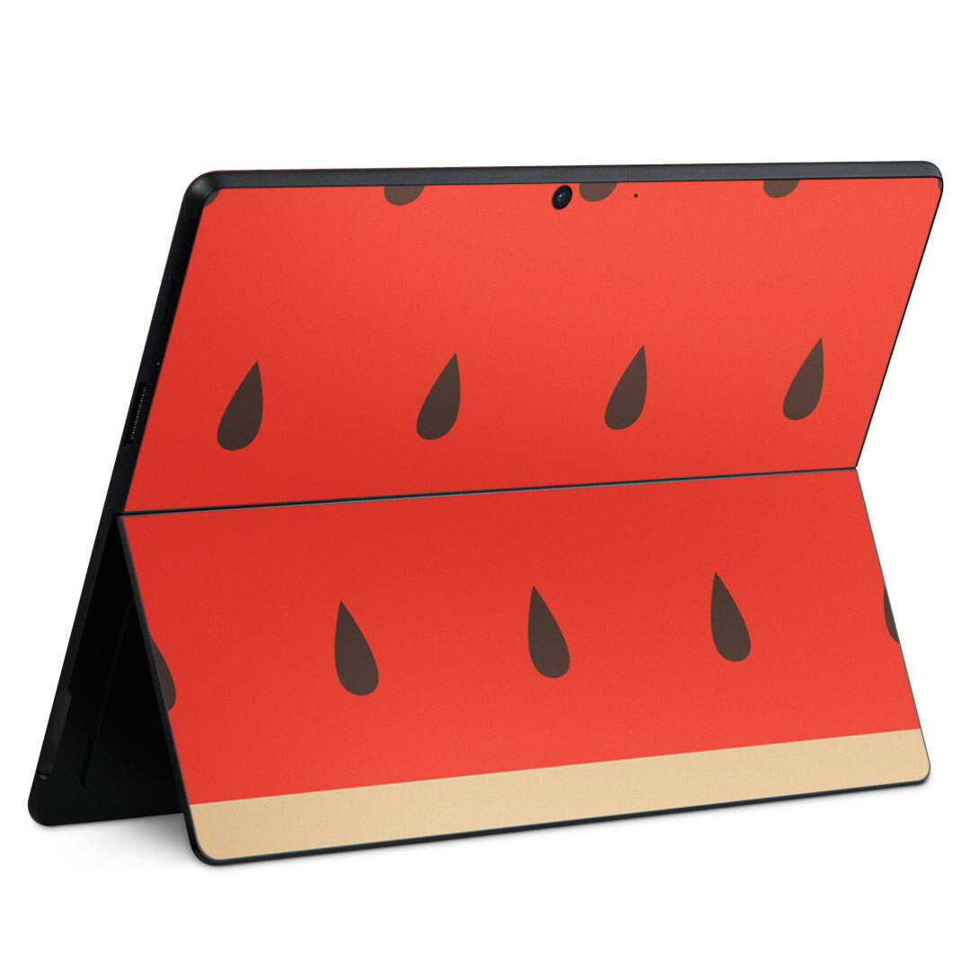 Surface Pro11(2024) / Pro10(for Business) / Pro9(2022) 共通対応 背面 保護 デザイン スキンシール Pro8/ProX 各種対応 010433 果物 スイカ 赤 緑