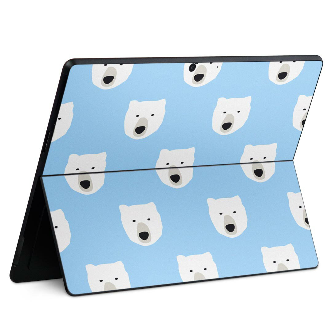Surface Pro11(2024) / Pro10(for Business) / Pro9(2022) 共通対応 背面 保護 デザイン スキンシール Pro8/ProX 各種対応 010487 動物 熊 青