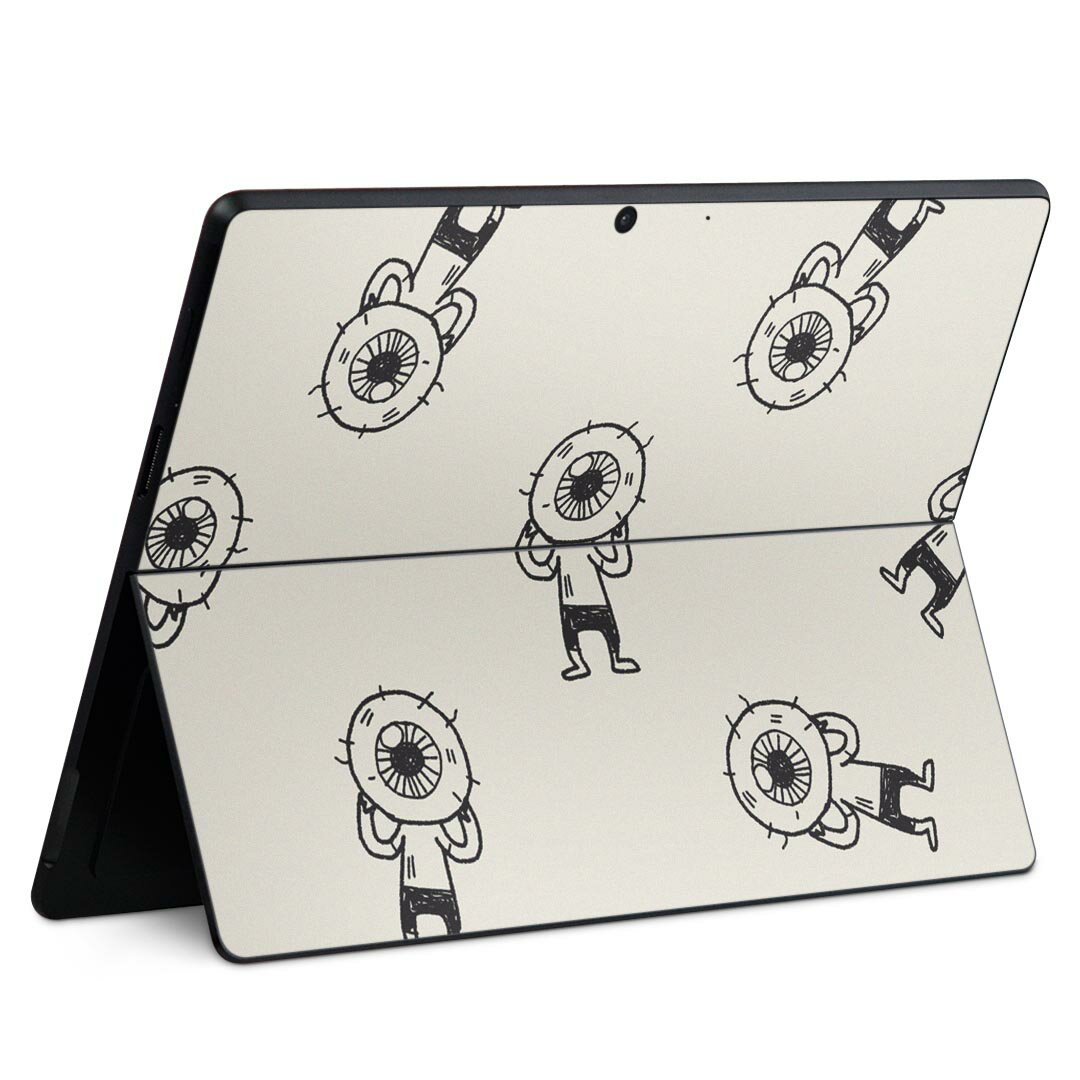 Surface Pro11(2024) / Pro10(for Business) / Pro9(2022) 共通対応 背面 保護 デザイン スキンシール Pro8/ProX 各種対応 010701 目玉おやじ キャラクター