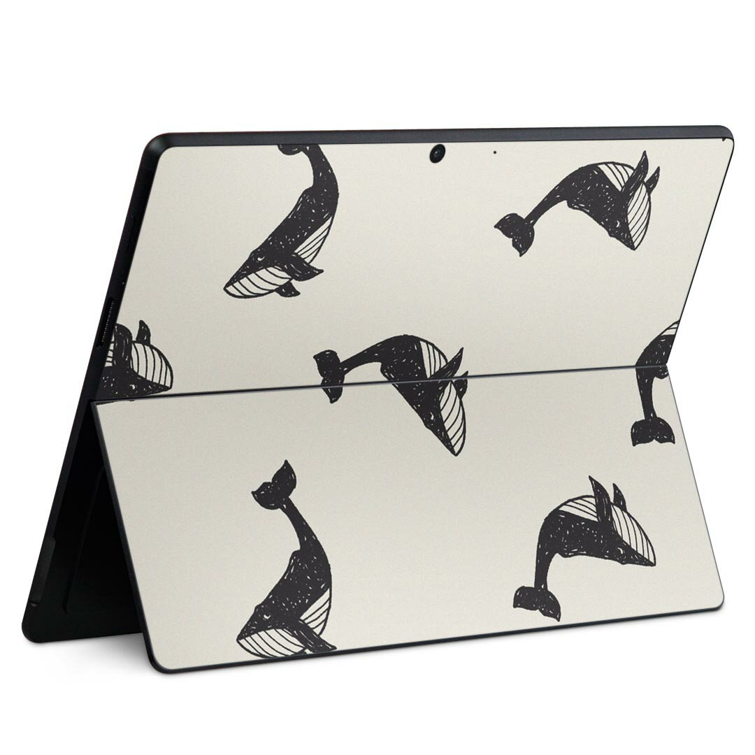 Surface Pro11(2024) / Pro10(for Business) / Pro9(2022) 共通対応 背面 保護 デザイン スキンシール Pro8/ProX 各種対応 010712 くじら 海 生き物