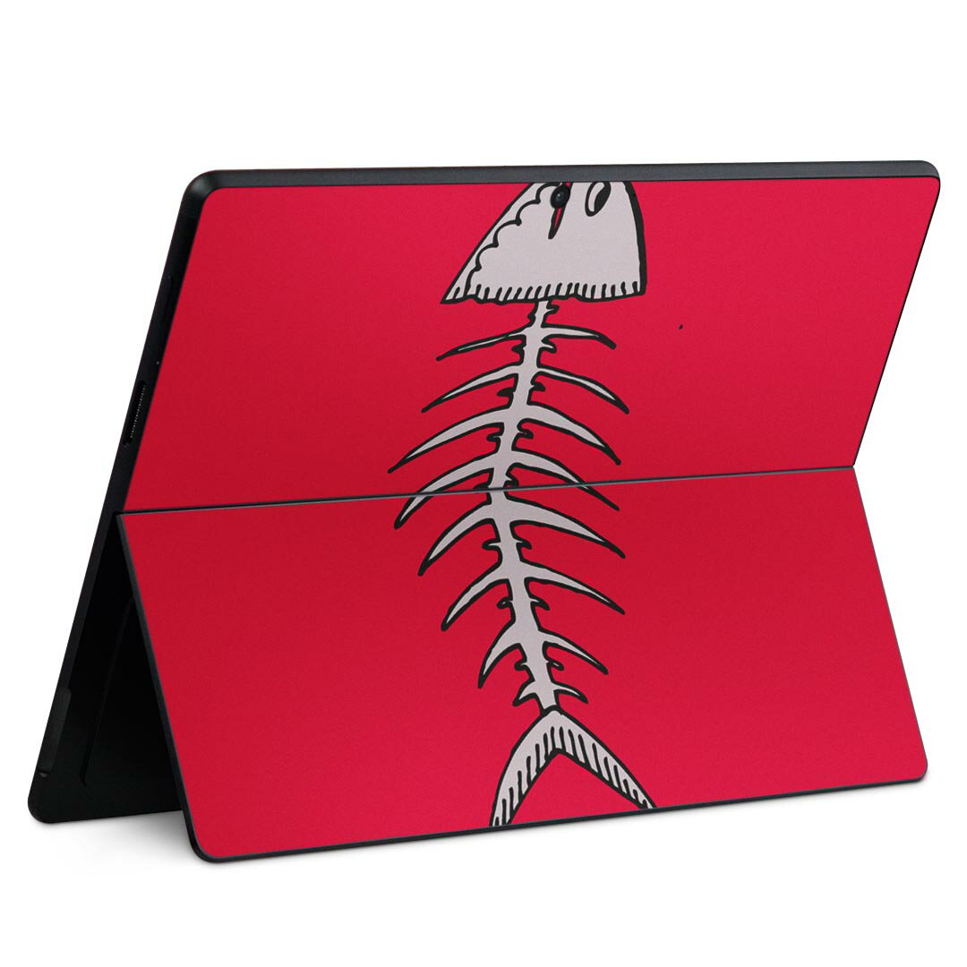 Surface Pro11(2024) / Pro10(for Business) / Pro9(2022) 共通対応 背面 保護 デザイン スキンシール Pro8/ProX 各種対応 011144 魚 生き物 ピンク