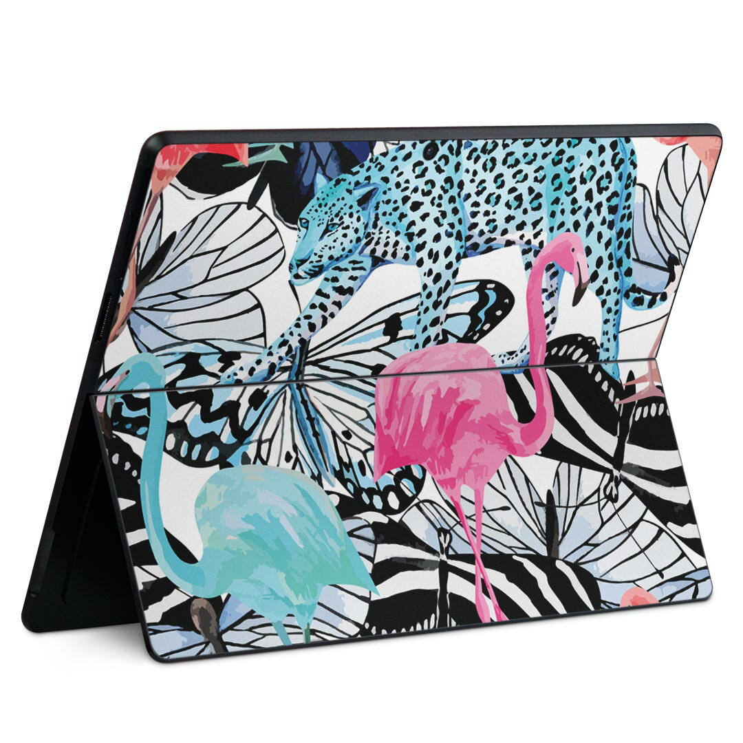 Surface Pro11(2024) / Pro10(for Business) / Pro9(2022) 共通対応 背面 保護 デザイン スキンシール Pro8/ProX 各種対応 011240 動物 アニマル カラフル