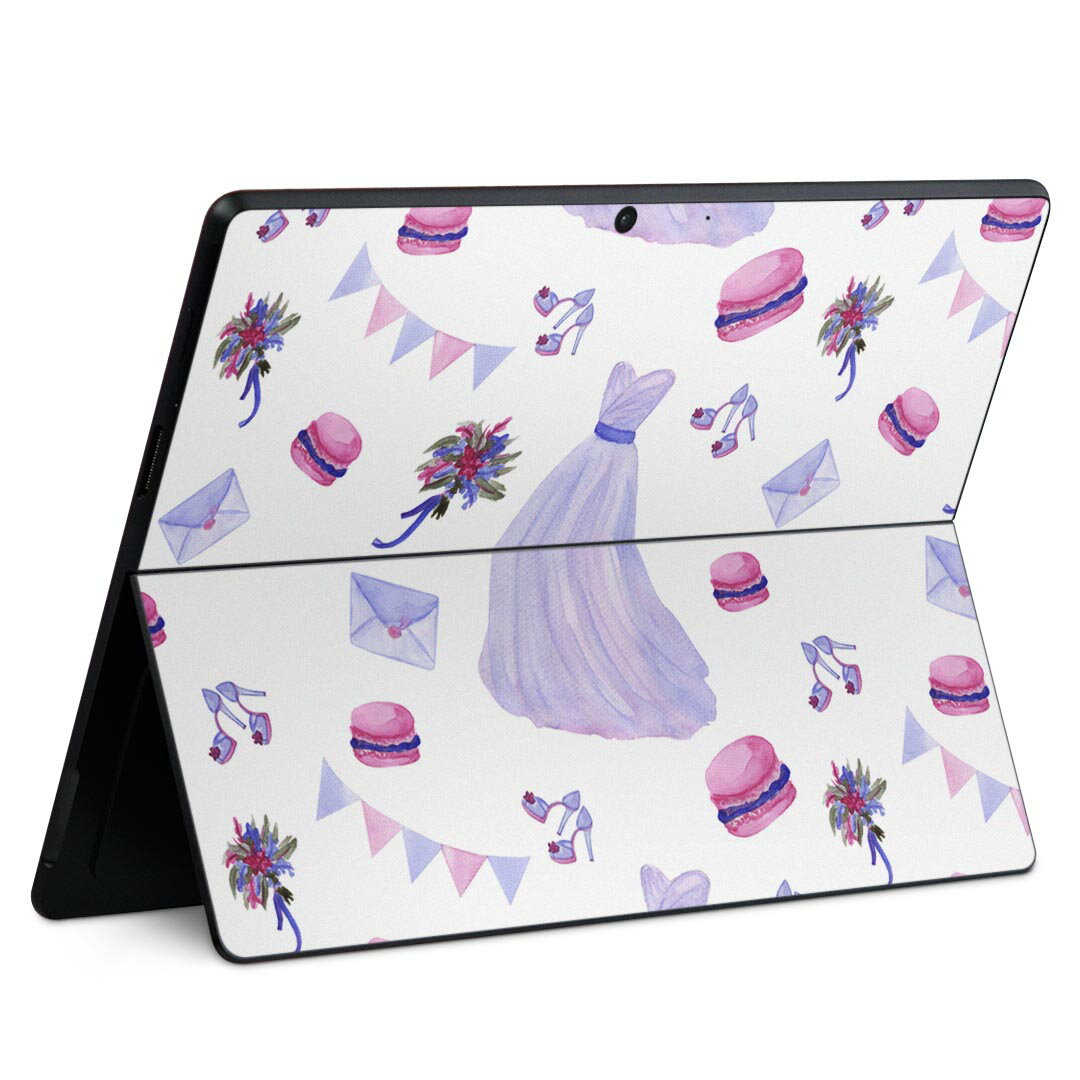 Surface Pro11(2024) / Pro10(for Business) / Pro9(2022) 共通対応 背面 保護 デザイン スキンシール Pro8/ProX 各種対応 011413 おしゃれ ファッション マカロン