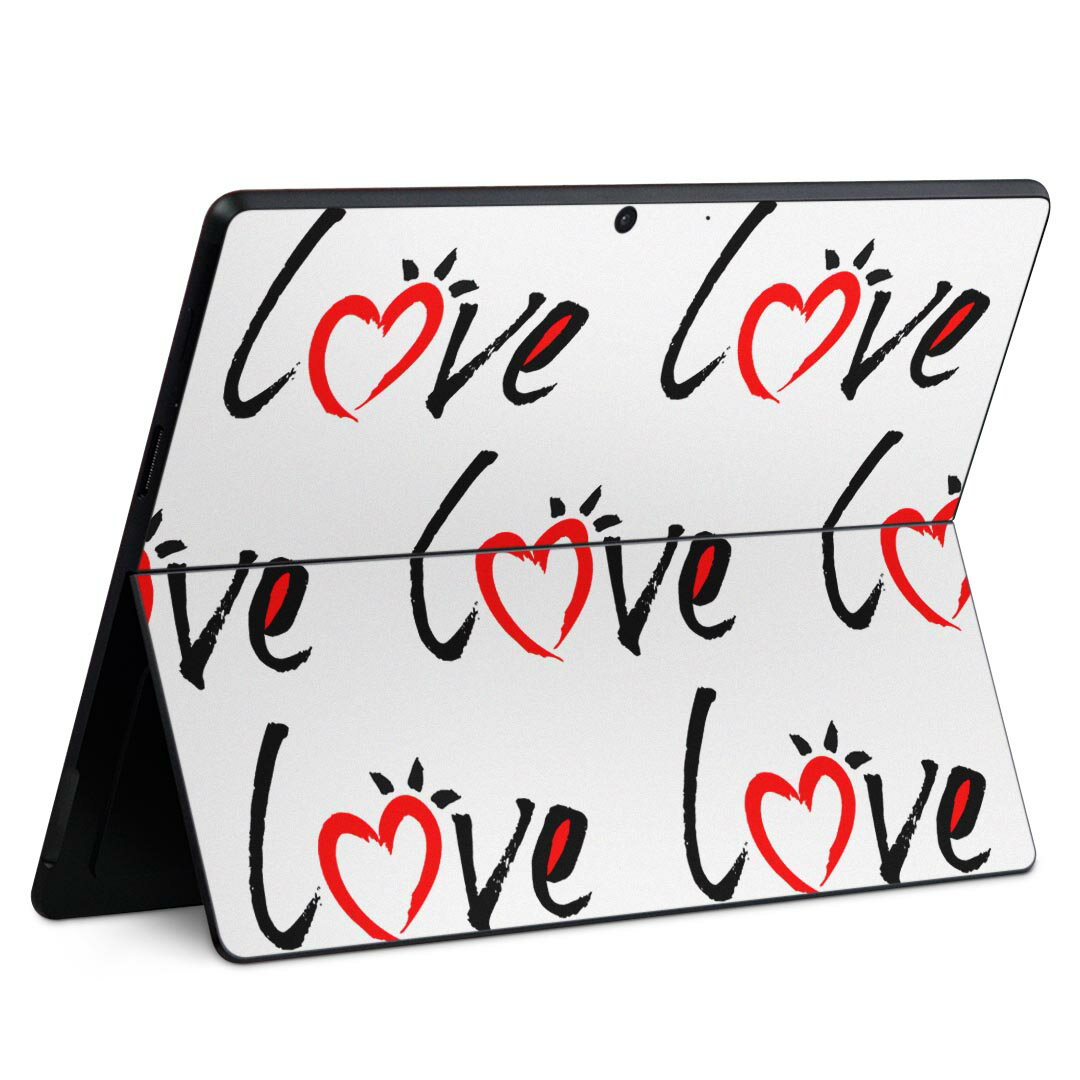 Surface Pro11(2024) / Pro10(for Business) / Pro9(2022) 共通対応 背面 保護 デザイン スキンシール Pro8/ProX 各種対応 011823 英語 LOVE ハート