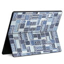 Surface Pro11(2024) / Pro10(for Business) / Pro9(2022) 共通対応 背面 保護 デザイン スキンシール Pro8/ProX 各種対応 011854 模様 ブルー おしゃれ|詳細画像