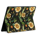 Surface Pro11(2024) / Pro10(for Business) / Pro9(2022) 共通対応 背面 保護 デザイン スキンシール Pro8/ProX 各種対応 012092 ひまわり 花 黒