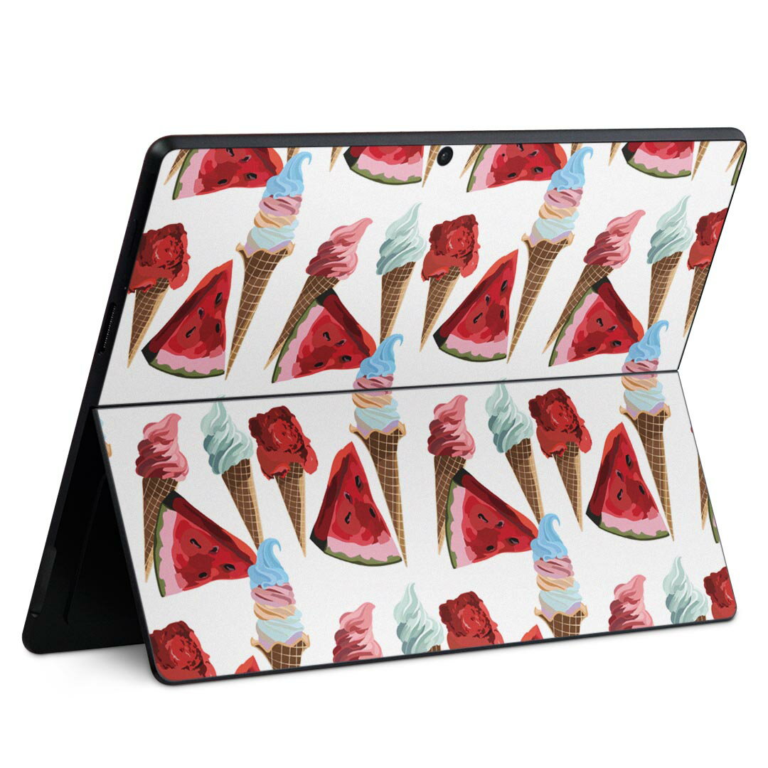 Surface Pro11(2024) / Pro10(for Business) / Pro9(2022) 共通対応 背面 保護 デザイン スキンシール Pro8/ProX 各種対応 012142 アイス スイカ 夏