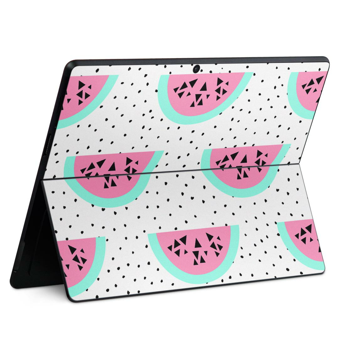 Surface Pro11(2024) / Pro10(for Business) / Pro9(2022) 共通対応 背面 保護 デザイン スキンシール Pro8/ProX 各種対応 012153 スイカ ドット 夏