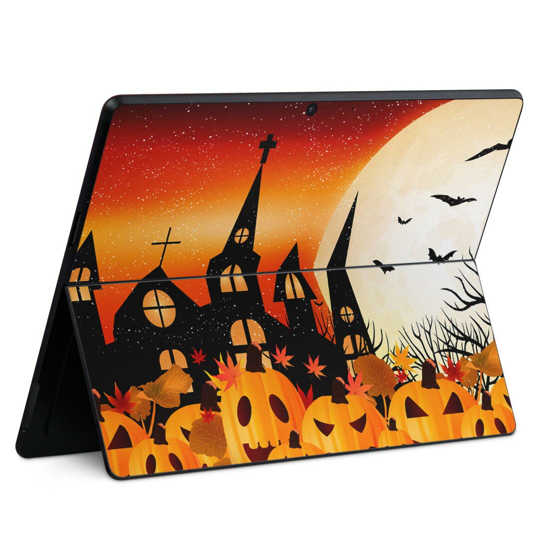 Surface Pro11(2024) / Pro10(for Business) / Pro9(2022) 共通対応 背面 保護 デザイン スキンシール Pro8/ProX 各種対応 012614 ハロウィン かぼちゃ おばけ