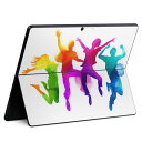 Surface Pro11(2024) / Pro10(for Business) / Pro9(2022) 共通対応 背面 保護 デザイン スキンシール Pro8/ProX 各種対応 012639 サッカー シルエット カラフル