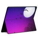 Surface Pro11(2024) / Pro10(for Business) / Pro9(2022) 共通対応 背面 保護 デザイン スキンシール Pro8/ProX 各種対応 012730 ハロウィン 月 コウモリ