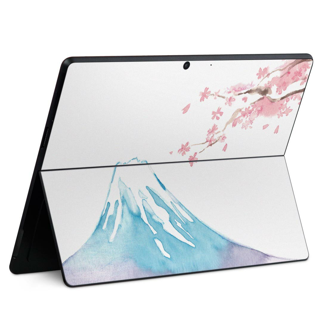 Surface Pro11(2024) / Pro10(for Business) / Pro9(2022) 共通対応 背面 保護 デザイン スキンシール Pro8/ProX 各種対応 012914 富士山 桜 日本