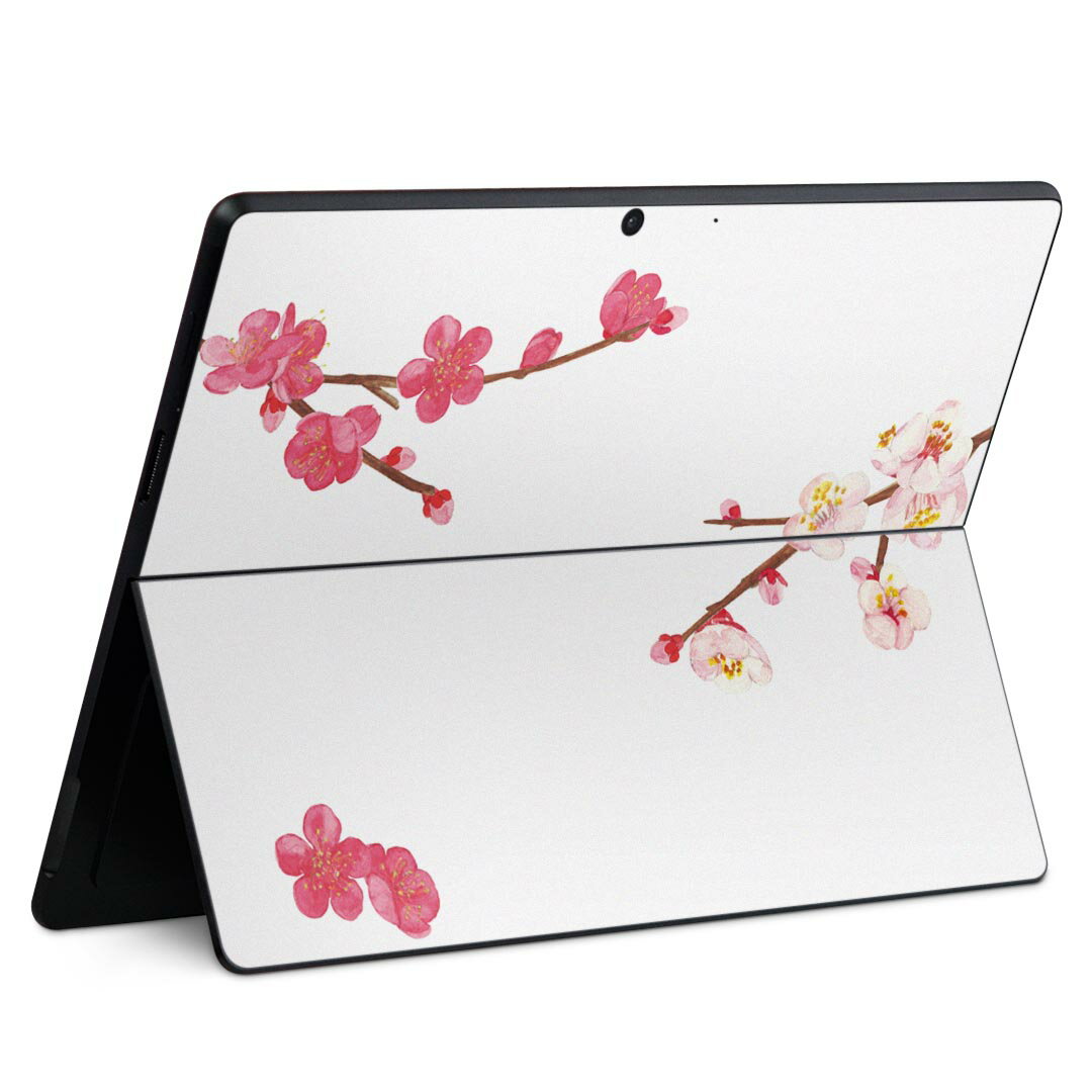 Surface Pro11(2024) / Pro10(for Business) / Pro9(2022) 共通対応 背面 保護 デザイン スキンシール Pro8/ProX 各種対応 012985 梅 花 木