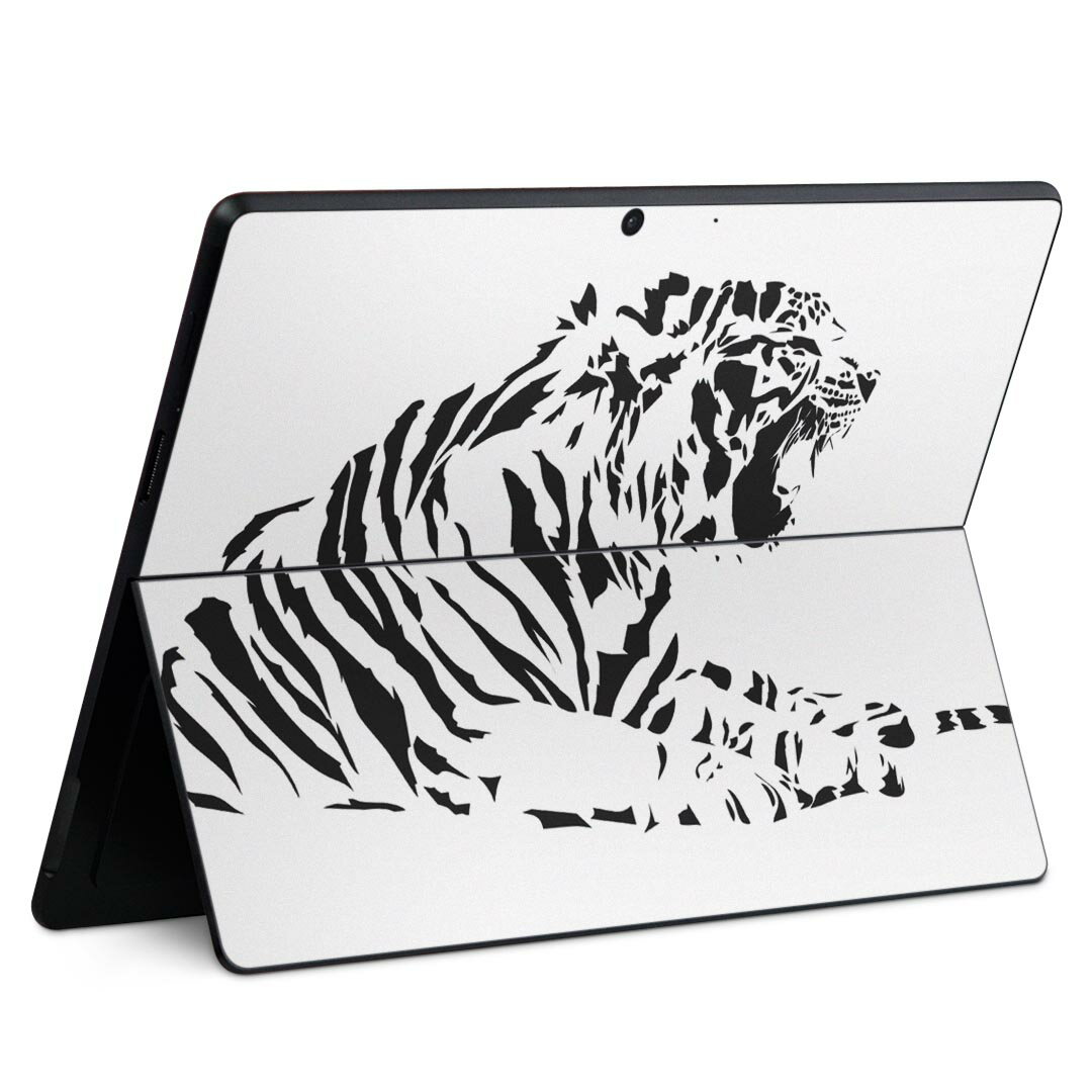 Surface Pro11(2024) / Pro10(for Business) / Pro9(2022) 共通対応 背面 保護 デザイン スキンシール Pro8/ProX 各種対応 013261 とら 動物 モノトーン