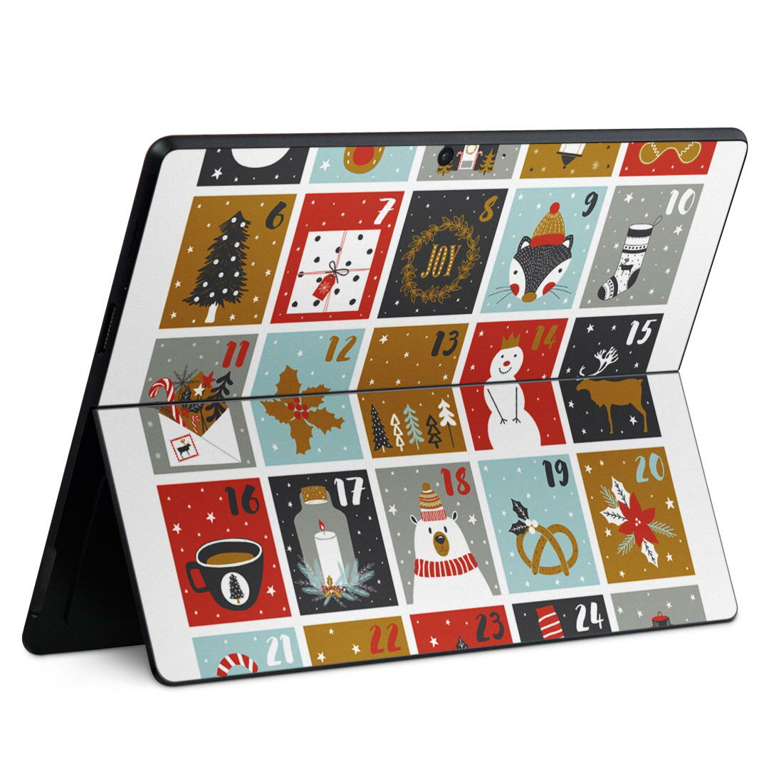 Surface Pro11(2024) / Pro10(for Business) / Pro9(2022) 共通対応 背面 保護 デザイン スキンシール Pro8/ProX 各種対応 013402 雪だるま サンタ クリスマス