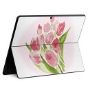 Surface Pro11(2024) / Pro10(for Business) / Pro9(2022) 共通対応 背面 保護 デザイン スキンシール Pro8/ProX 各種対応 013500 花 チューリップ ピンク