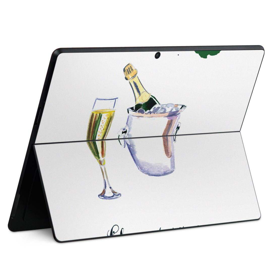 楽天スマコレSurface Pro 9 Surface Pro 8 Surface Pro X 用 スキンシール 共通対応 igsticker サーフェス プロ 9 / プロ 8 カバー ケース 　　013706 おしゃれ　シャンパン　お酒