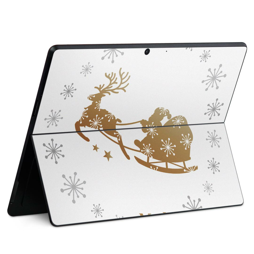 Surface Pro11(2024) / Pro10(for Business) / Pro9(2022) 共通対応 背面 保護 デザイン スキンシール Pro8/ProX 各種対応 013847 クリスマス サンタ シルエット