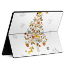 Surface Pro11(2024) / Pro10(for Business) / Pro9(2022) 共通対応 背面 保護 デザイン スキンシール Pro8/ProX 各種対応 013854 ツリー 動物 クリスマス