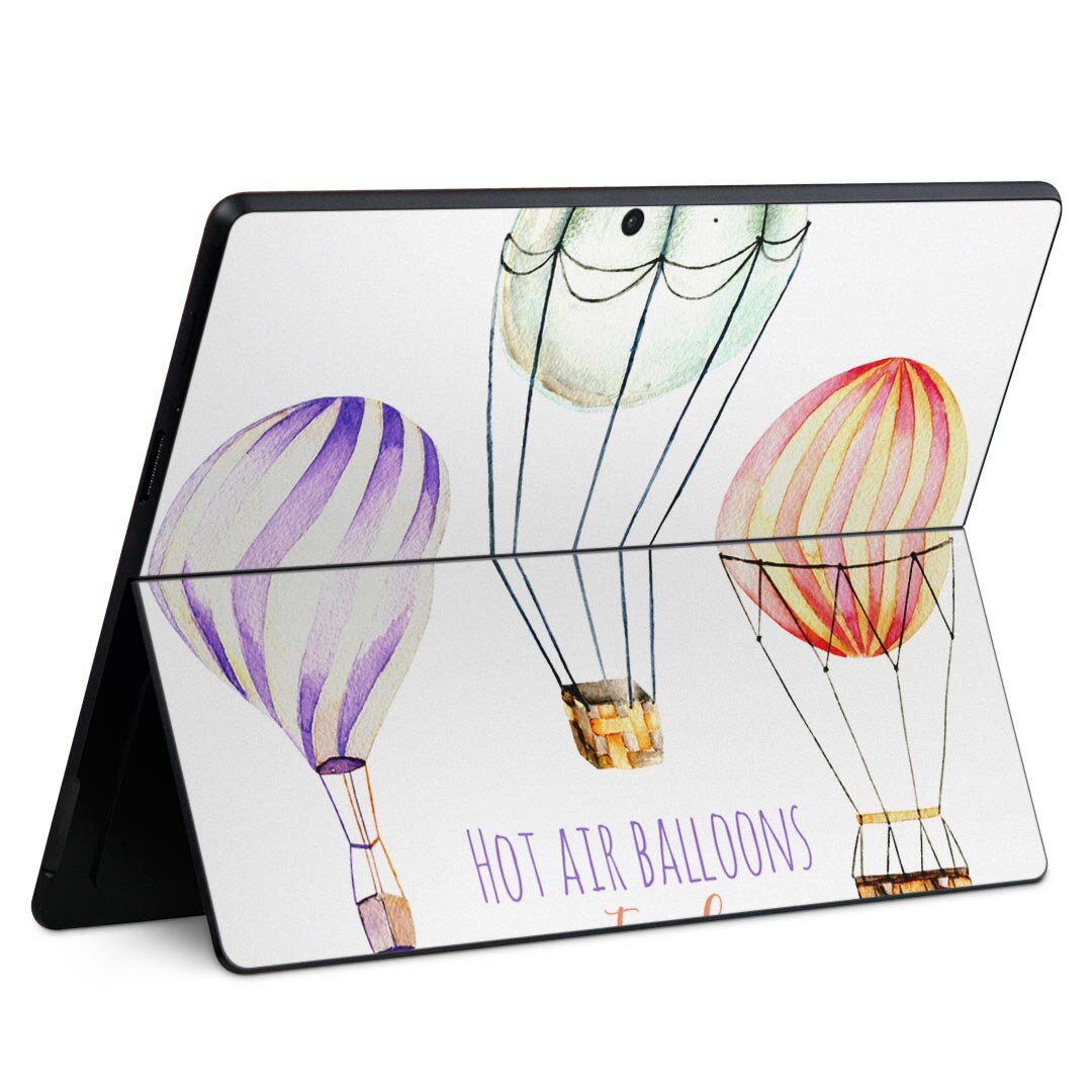 Surface Pro11(2024) / Pro10(for Business) / Pro9(2022) 共通対応 背面 保護 デザイン スキンシール Pro8/ProX 各種対応 014346 気球 乗り物 カラフル