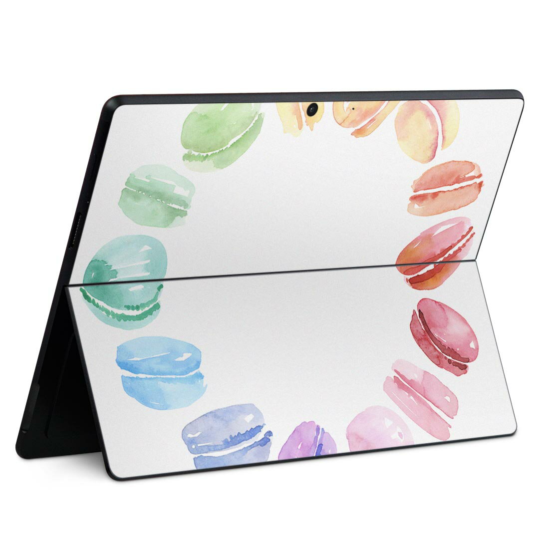 Surface Pro11(2024) / Pro10(for Business) / Pro9(2022) 共通対応 背面 保護 デザイン スキンシール Pro8/ProX 各種対応 014377 マカロン スイーツ パステル
