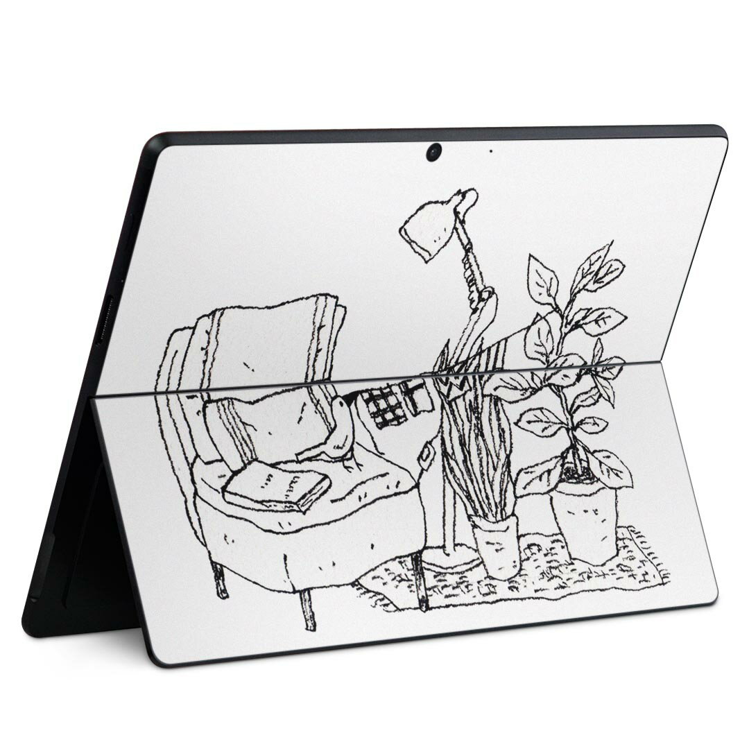 Surface Pro11(2024) / Pro10(for Business) / Pro9(2022) 共通対応 背面 保護 デザイン スキンシール Pro8/ProX 各種対応 014428 観葉植物 イラスト