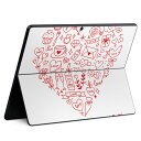 Surface Pro11(2024) / Pro10(for Business) / Pro9(2022) 共通対応 背面 保護 デザイン スキンシール Pro8/ProX 各種対応 014624 バレンタイン ハート