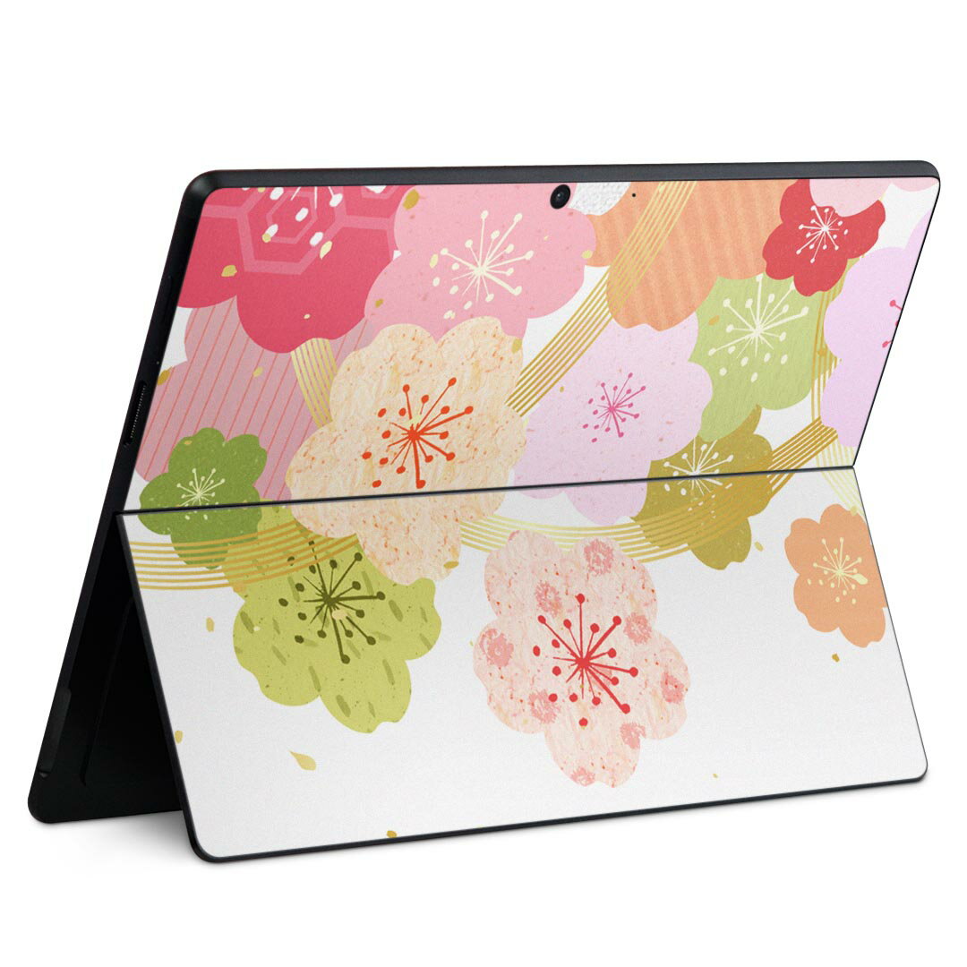 Surface Pro 9 Surface Pro 8 Surface Pro X 用 スキンシール 共通対応 igsticker サーフェス プロ 9 / プロ 8 カバー ケース 014829 春 桜 花 花びら ピンク