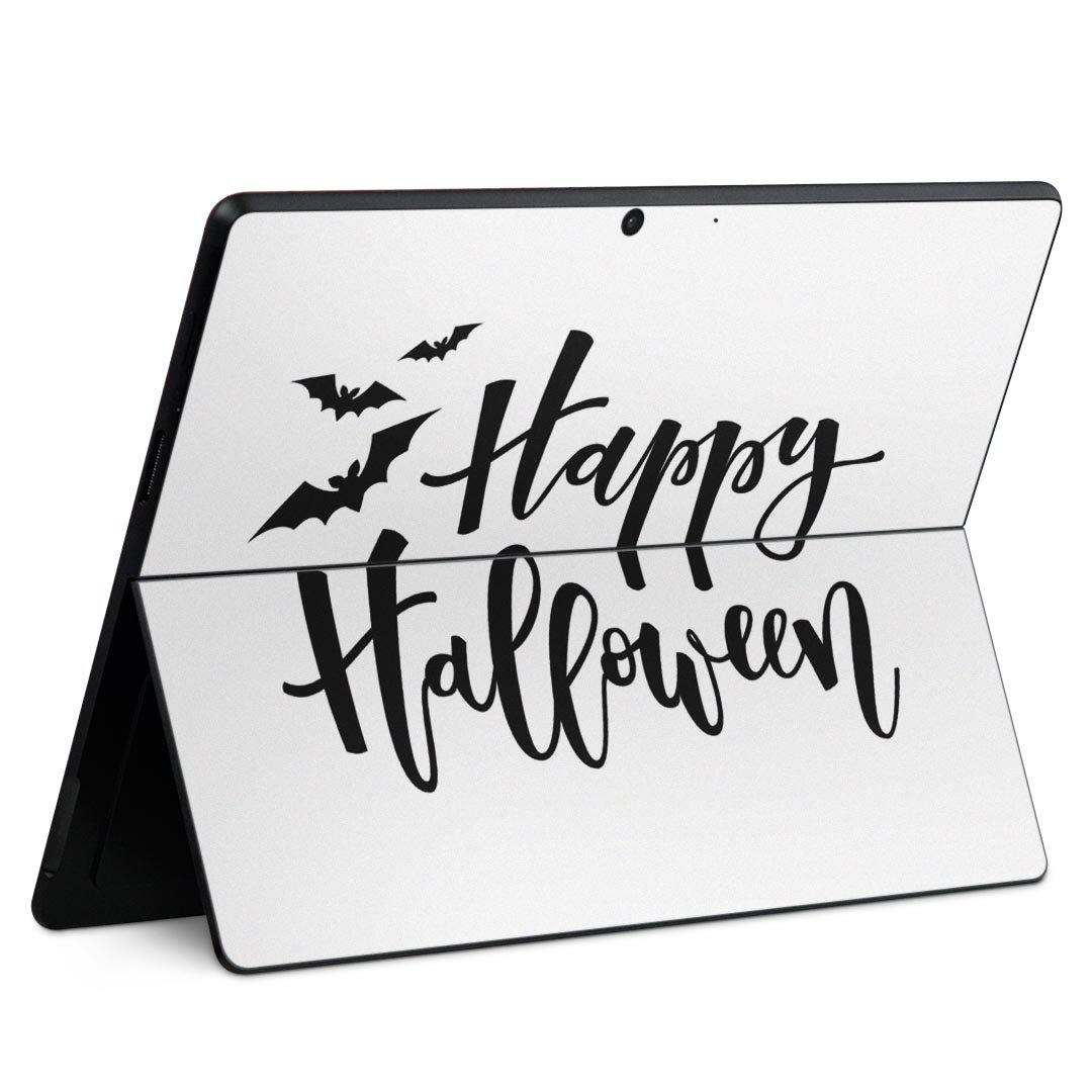 Surface Pro11(2024) / Pro10(for Business) / Pro9(2022) 共通対応 背面 保護 デザイン スキンシール Pro8/ProX 各種対応 015374 ハロウィン モノクロ 英字