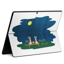 Surface Pro11(2024) / Pro10(for Business) / Pro9(2022) 共通対応 背面 保護 デザイン スキンシール Pro8/ProX 各種対応 015856 お月見 うさぎ 秋