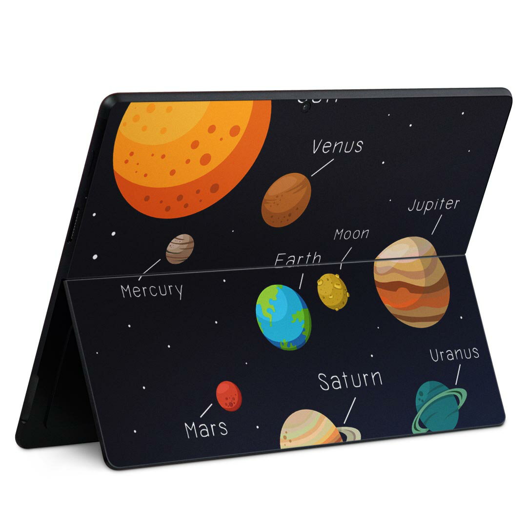 Surface Pro11(2024) / Pro10(for Business) / Pro9(2022) 共通対応 背面 保護 デザイン スキンシール Pro8/ProX 各種対応 015996 太陽系 宇宙 惑星