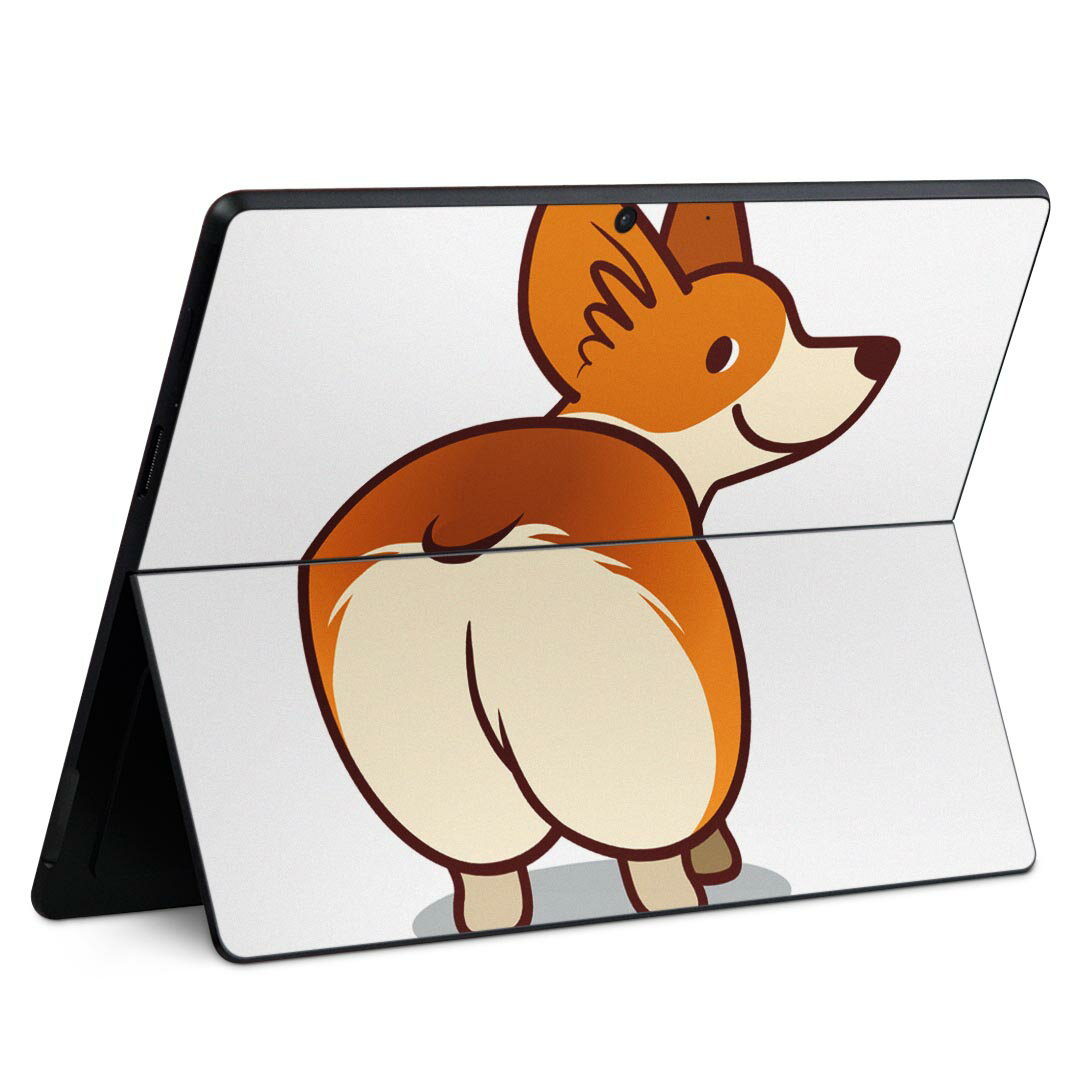 Surface Pro11(2024) / Pro10(for Business) / Pro9(2022) 共通対応 背面 保護 デザイン スキンシール Pro8/ProX 各種対応 016242 犬 コーギー