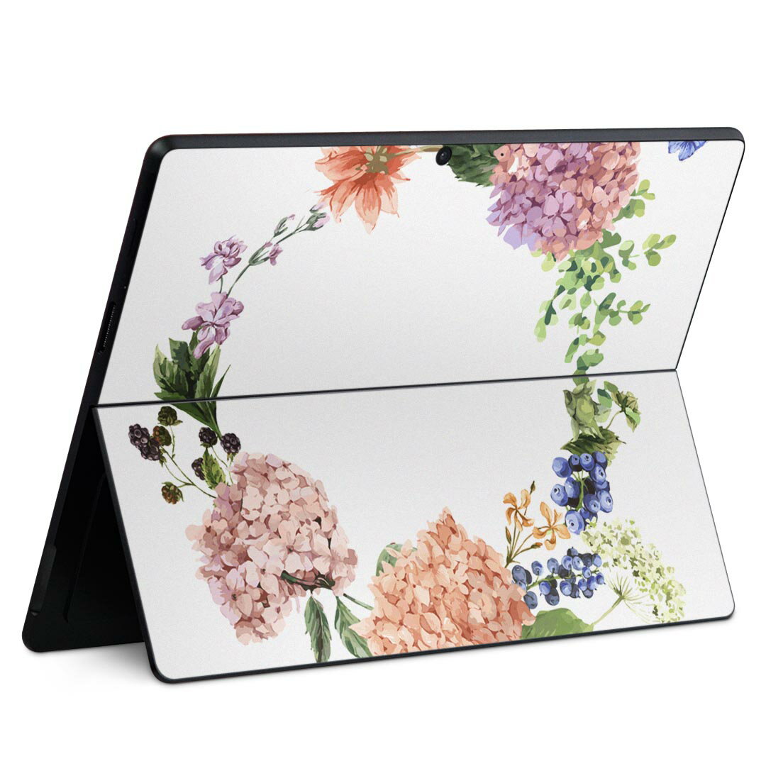 Surface Pro11(2024) / Pro10(for Business) / Pro9(2022) 共通対応 背面 保護 デザイン スキンシール Pro8/ProX 各種対応 016329 あじさい 梅雨 花