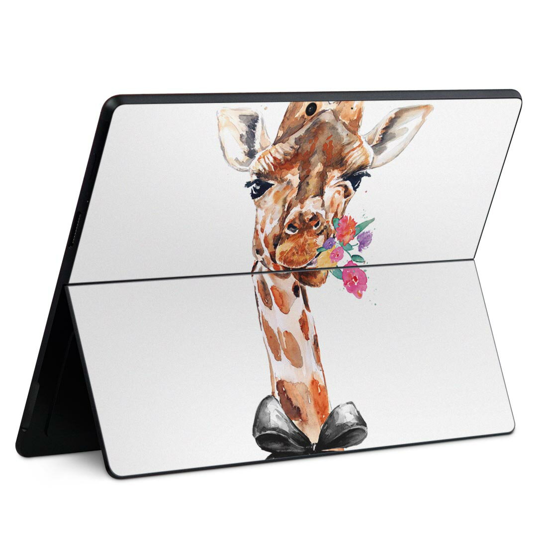 Surface Pro11(2024) / Pro10(for Business) / Pro9(2022) 共通対応 背面 保護 デザイン スキンシール Pro8/ProX 各種対応 017753 麒麟 きりん Giraffe 動物