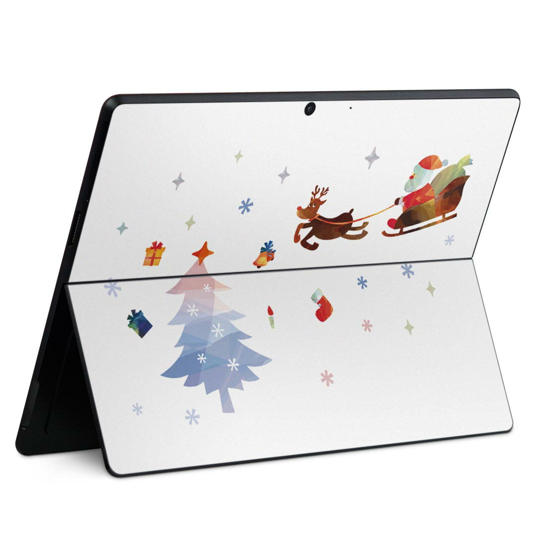 Surface Pro11(2024) / Pro10(for Business) / Pro9(2022) 共通対応 背面 保護 デザイン スキンシール Pro8/ProX 各種対応 017832 トナカイ サンタ 雪