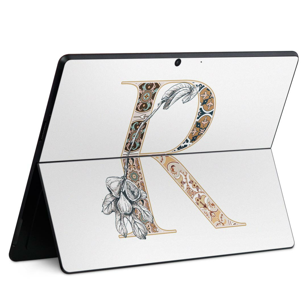 Surface Pro11(2024) / Pro10(for Business) / Pro9(2022) 共通対応 背面 保護 デザイン スキンシール Pro8/ProX 各種対応 019162 文字 r アルファベット