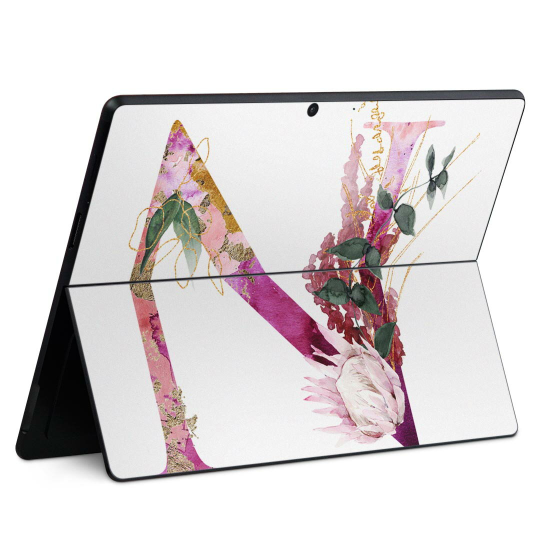 Surface Pro11(2024) / Pro10(for Business) / Pro9(2022) 共通対応 背面 保護 デザイン スキンシール Pro8/ProX 各種対応 019702 文字 n アルファベット