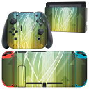 igsticker Nintendo Switch 用 デザインスキンシール 任天堂 ニンテンドー スイッチ 専用 本体ドック Joy-Con Joycon ジョイコン 専用 ゲーム機 カバー アクセサリー フィルム ステッカー 000066 カラフル 光 やじるし