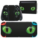 igsticker Nintendo Switch 用 デザインスキンシール 任天堂 ニンテンドー スイッチ 専用 本体ドック Joy-Con Joycon ジョイコン 専用 ゲーム機 カバー アクセサリー フィルム ステッカー 000090 猫 黒猫 黒 目(2)