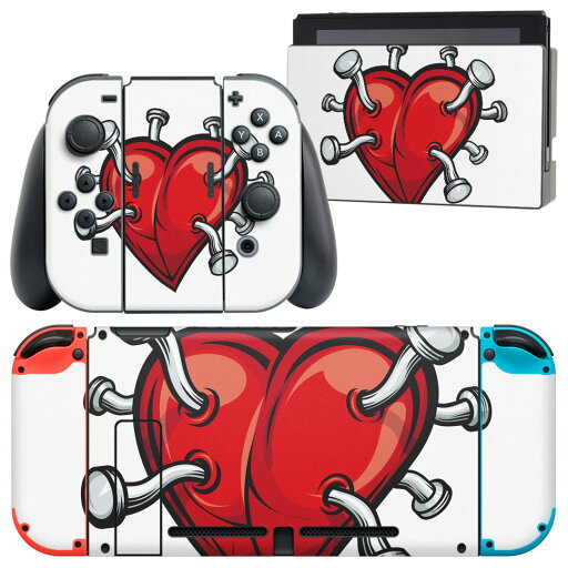 igsticker Nintendo Switch 用 デザインスキンシール 任天堂 ニンテンドー スイッチ 専用 本体ドック Joy-Con Joycon ジョイコン 専用 ゲーム機 カバー アクセサリー フィルム ステッカー 000181 ハート 釘 イラスト igsticker Nintendo Switch 用 デザインスキンシール 任天堂 ニンテンドー スイッチ 専用 本体ドック Joy-Con Joycon ジョイコン 専用 ゲーム機 カバー アクセサリー フィルム ステッカー 000181 ハート 釘 イラスト