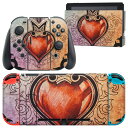 igsticker Nintendo Switch 用 デザインスキンシール 任天堂 ニンテンドー スイッチ 専用 本体ドック Joy-Con Joycon ジョイコン 専用 ゲーム機 カバー アクセサリー フィルム ステッカー 000190 ハート