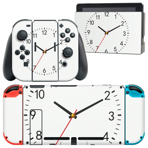 igsticker Nintendo Switch 用 デザインスキンシール 任天堂 ニンテンドー スイッチ 専用 本体ドック Joy-Con Joycon ジョイコン 専用 ゲーム機 カバー アクセサリー フィルム ステッカー 000271 時計 シンプル