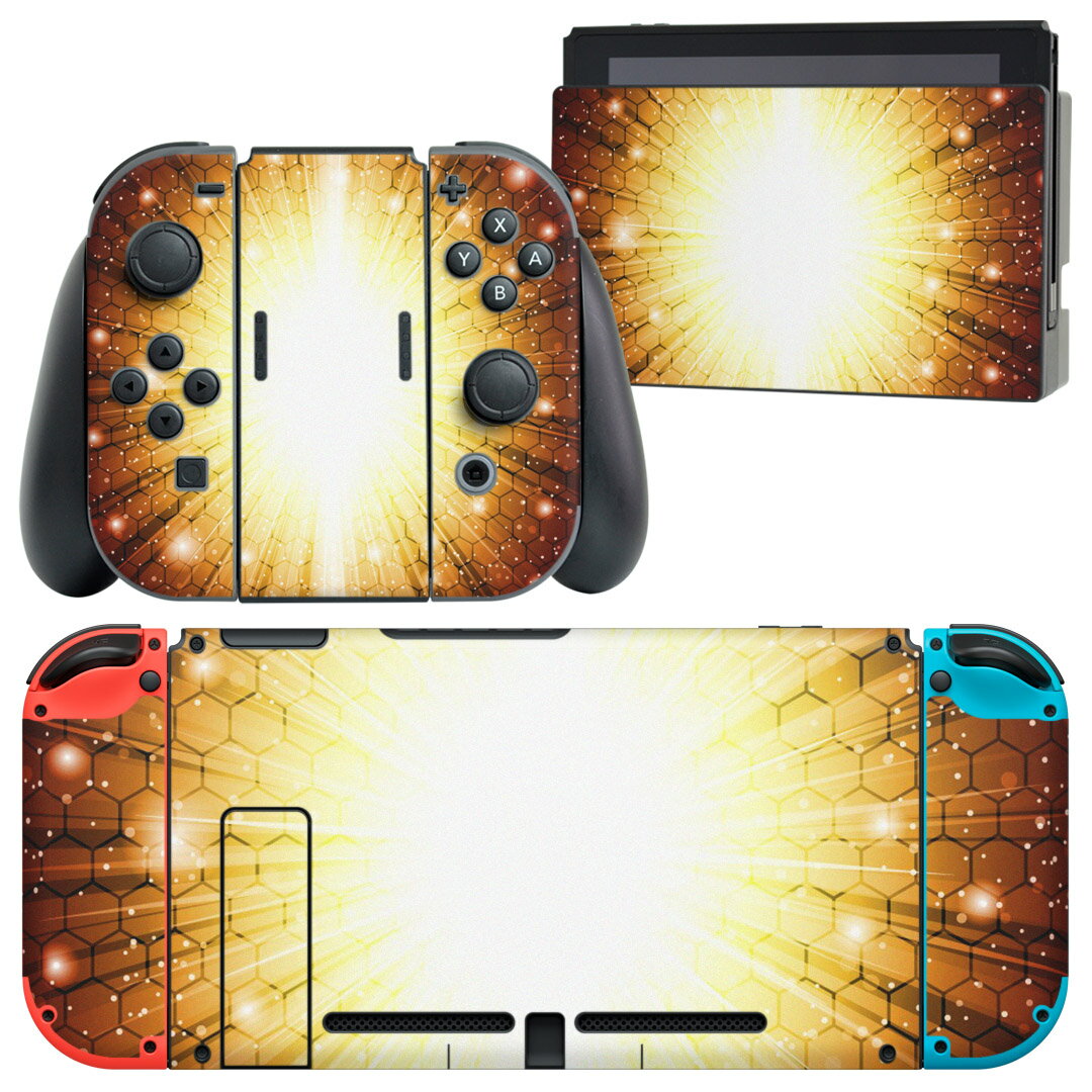 igsticker Nintendo Switch 用 デザインスキンシール 任天堂 ニンテンドー スイッチ 専用 本体ドック Joy-Con Joycon ジョイコン 専用 ゲーム機 カバー アクセサリー フィルム ステッカー 000420 キラキラ 光
