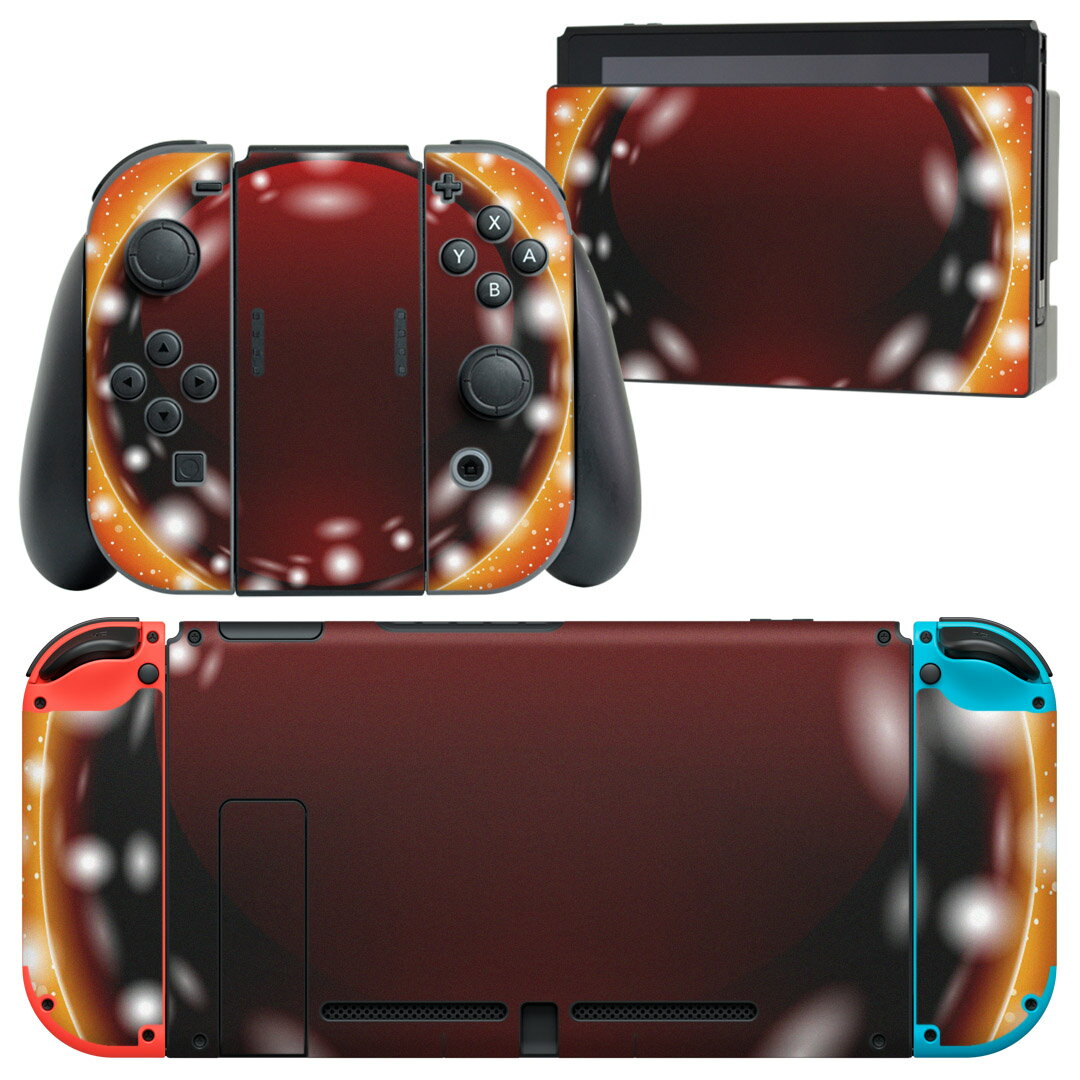 igsticker Nintendo Switch 用 デザインスキンシール 任天堂 ニンテンドー スイッチ 専用 本体ドック Joy-Con Joycon ジョイコン 専用 ゲーム機 カバー アクセサリー フィルム ステッカー 000424 キラキラ 光