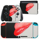 igsticker Nintendo Switch 用 デザインスキンシール 任天堂 ニンテンドー スイッチ 専用 本体ドック Joy-Con Joycon ジョイコン 専用 ゲーム機 カバー アクセサリー フィルム ステッカー 000434 リップ 女の人(2)