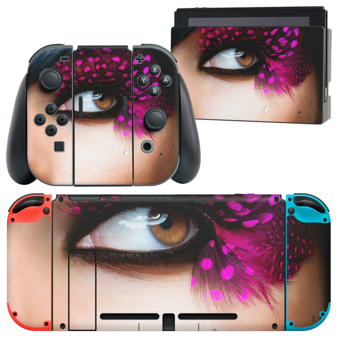 igsticker Nintendo Switch 用 デザインスキンシール 任天堂 ニンテンドー スイッチ 専用 本体ドック Joy-Con Joycon ジョイコン 専用 ゲーム機 カバー アクセサリー フィルム ステッカー 000435 女の人